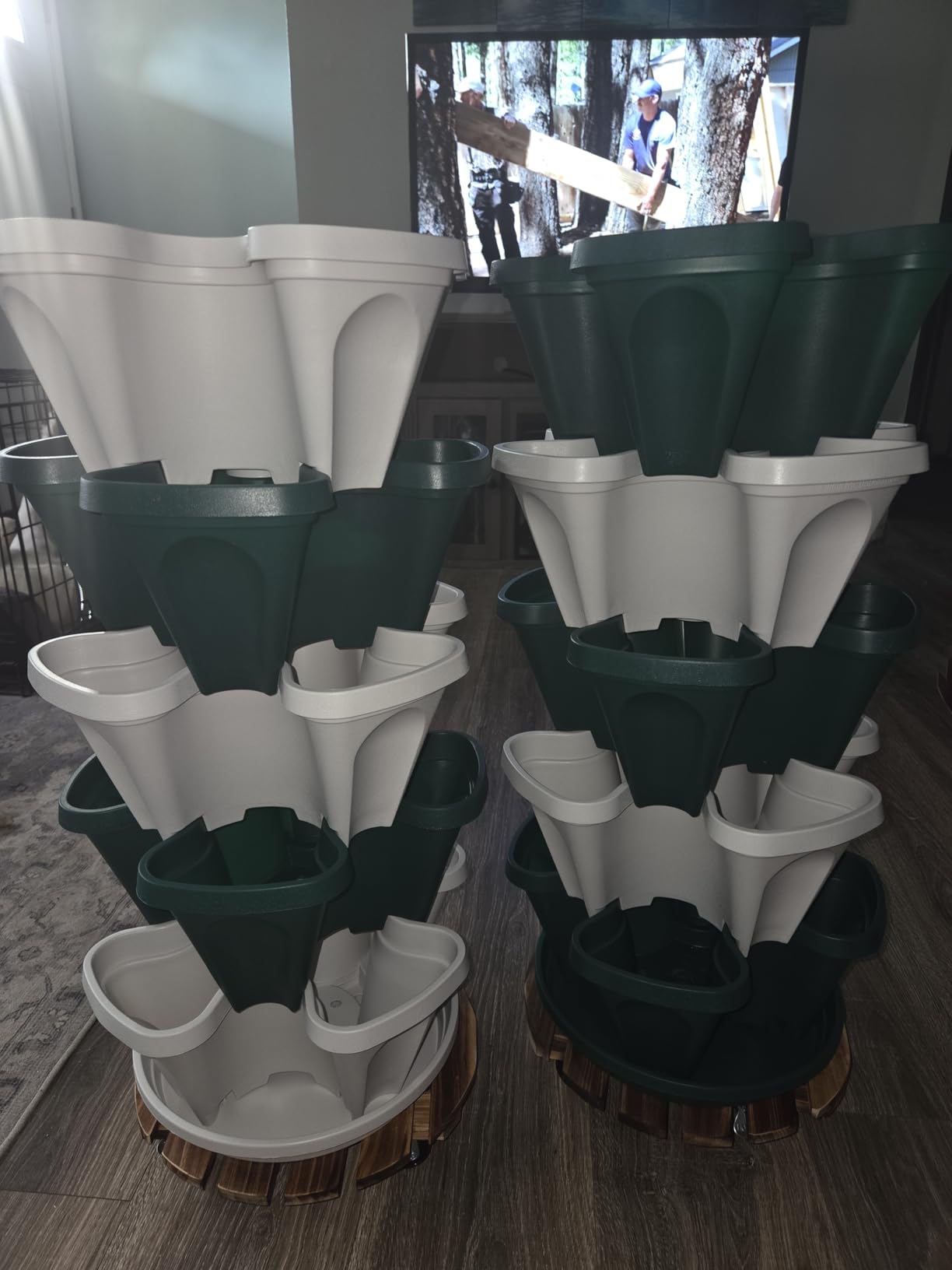 Mr. Stacky 5 Tier Stackable Strawberry, Herb, Flower, and Vegetable Planter - Vertical Garden Indoor/Outdoor customer photo 1