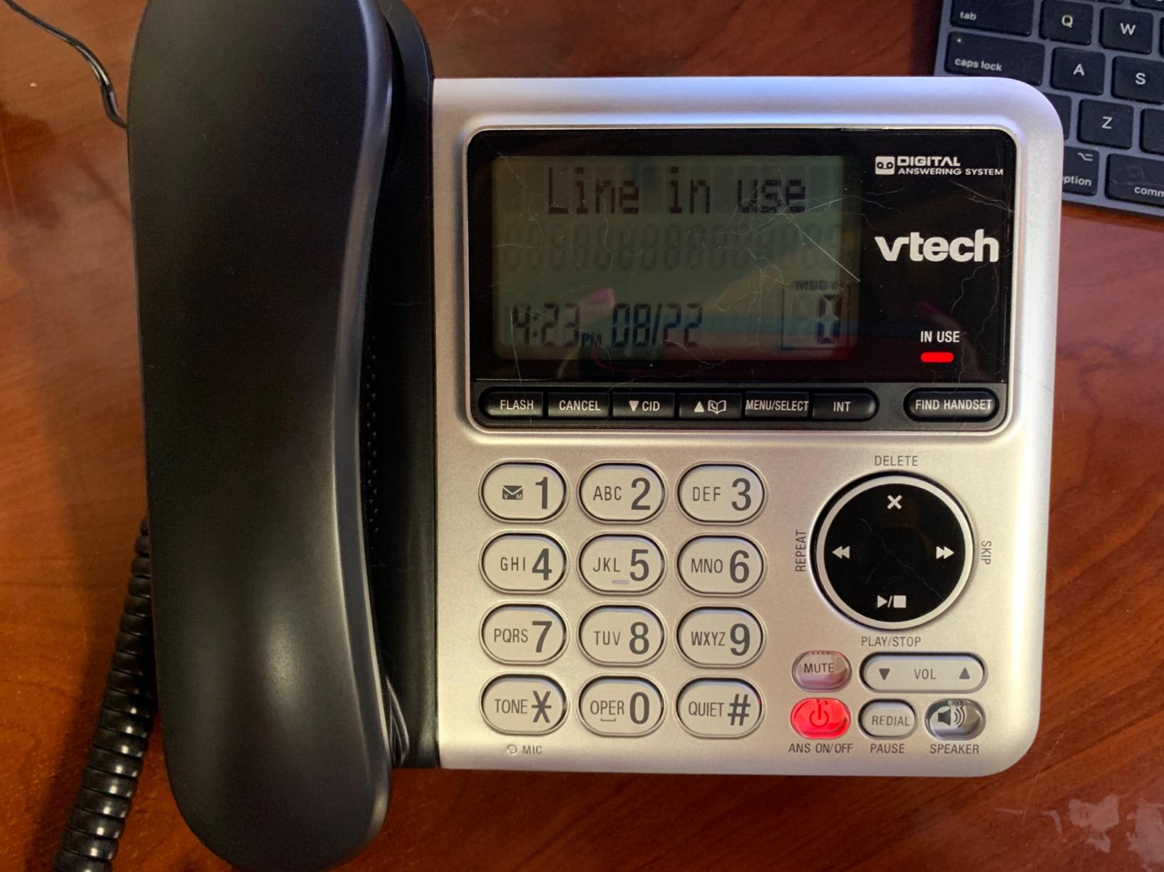 VTech CS6649 DECT 6.0 Expandable Corded/Cordless Phone with Answering System and Caller ID/Call Waiting, Silver/Black with 1 Handset customer photo 2