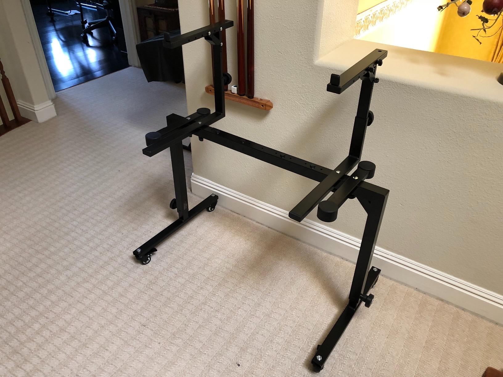 K&M Konig & Meyer 18810.015.55 Table Style Keyboard Stand Omega - Sturdy Height Adjustable Frame - Folds Flat Portable - Fits Piano and Electric Keyboards - For Adult and Youth Musicians - Black customer photo 2
