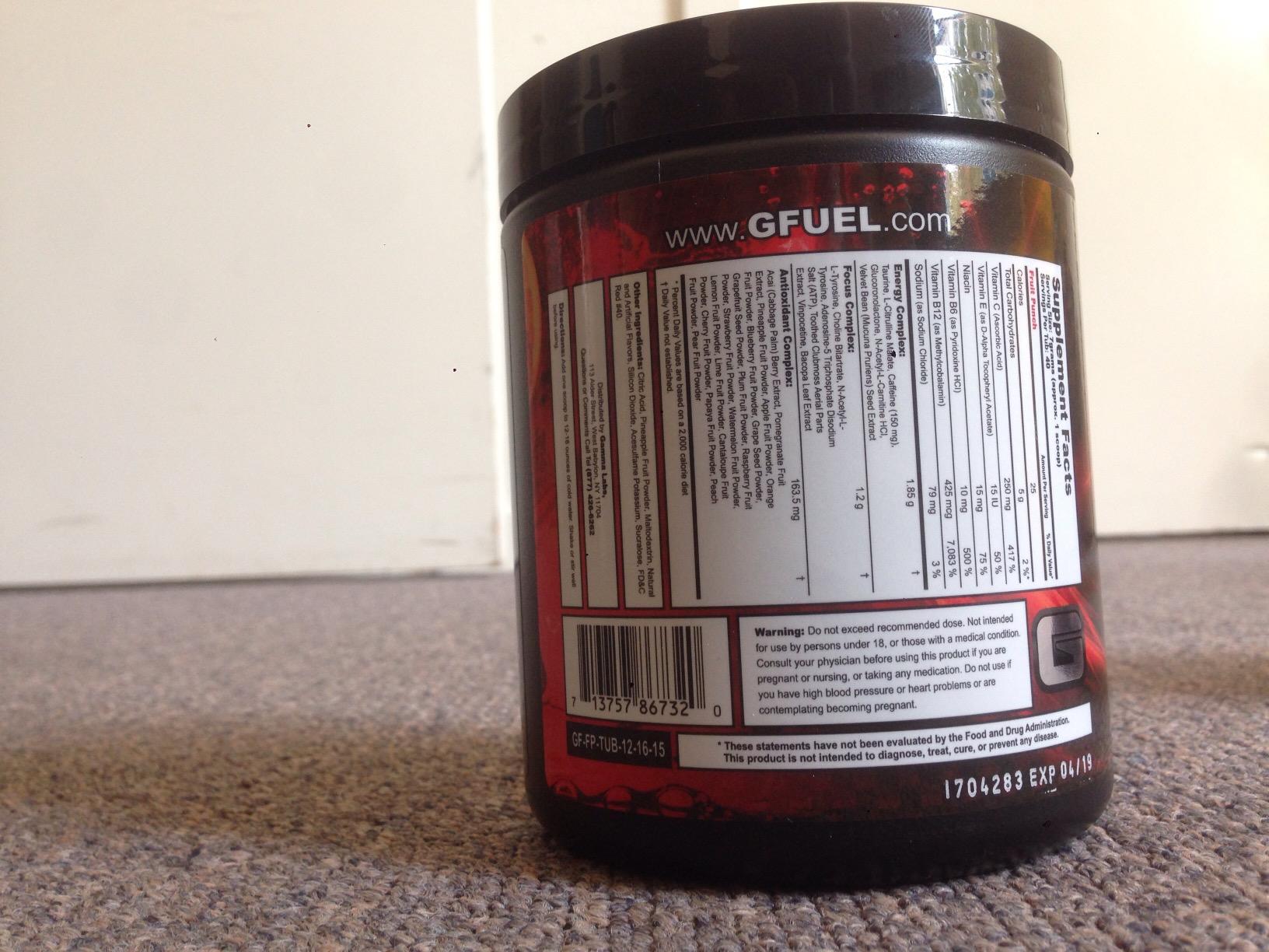 G Fuel Fruit Punch Energy Drink Powder, Pre Workout Caffeine Mix for Gaming, Sugar Free Focus Amino, Vitamin + Antioxidants, 9.9oz (Fruit Punch, 40 Servings) customer photo 2
