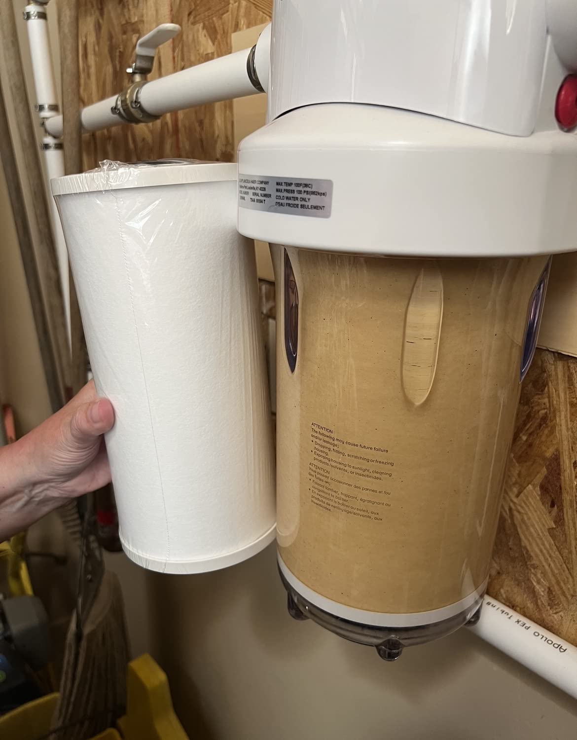 GE Whole House Water Filtration System, Reduces Sediment, Rust & More, Install Kit & Accessories Included, Replace Filters (FXHTC, FXHSC) Every 3 Months, GXWH40L customer photo 2