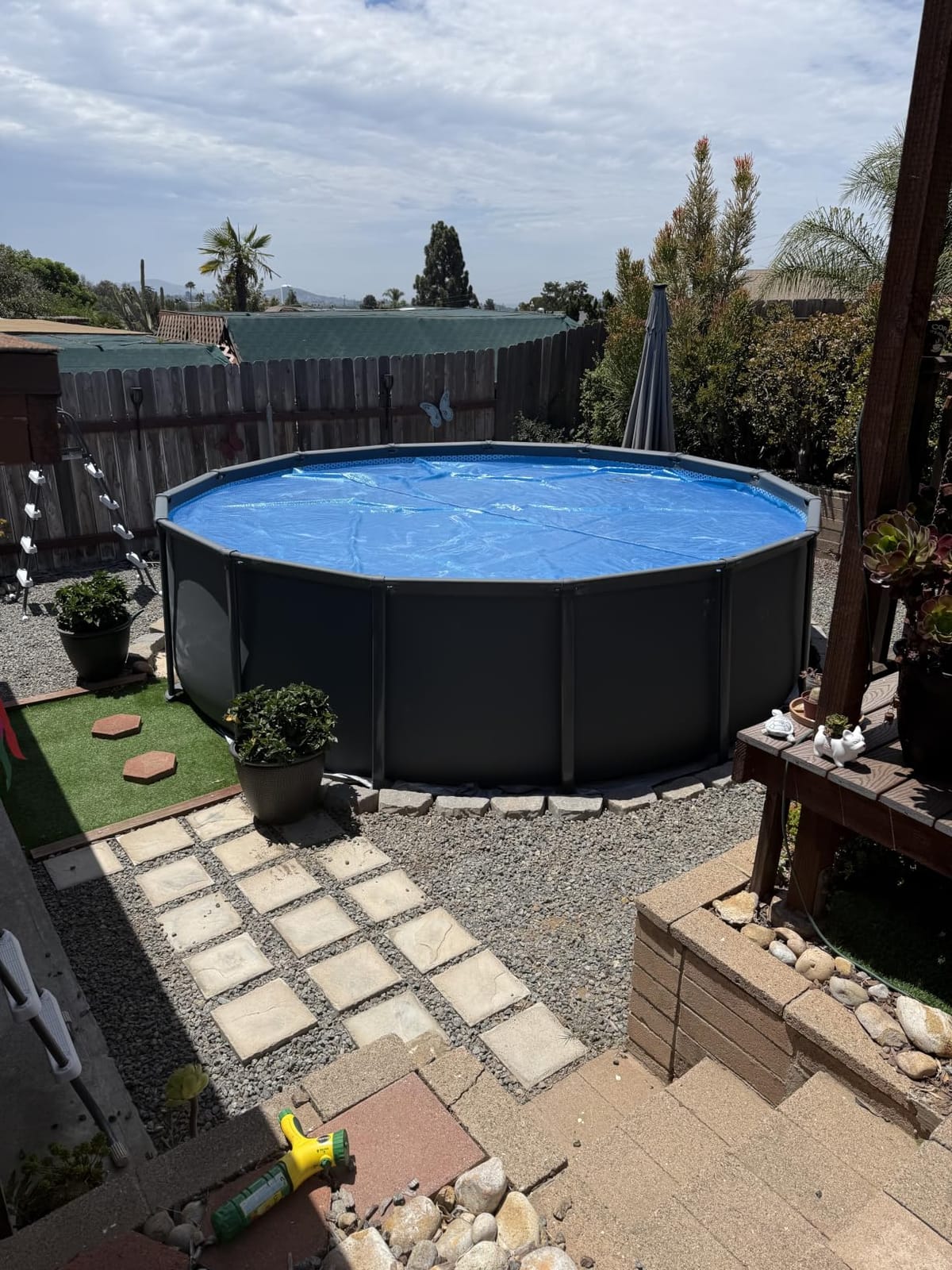 INTEX 28014E Solar Pool Cover: for 16ft Round Easy Set and Metal Frame Pools - Insulates Pool Water - Reduces Water Evaporation - Keeps Debris Out - Reduces Chemical Consumption customer photo 1