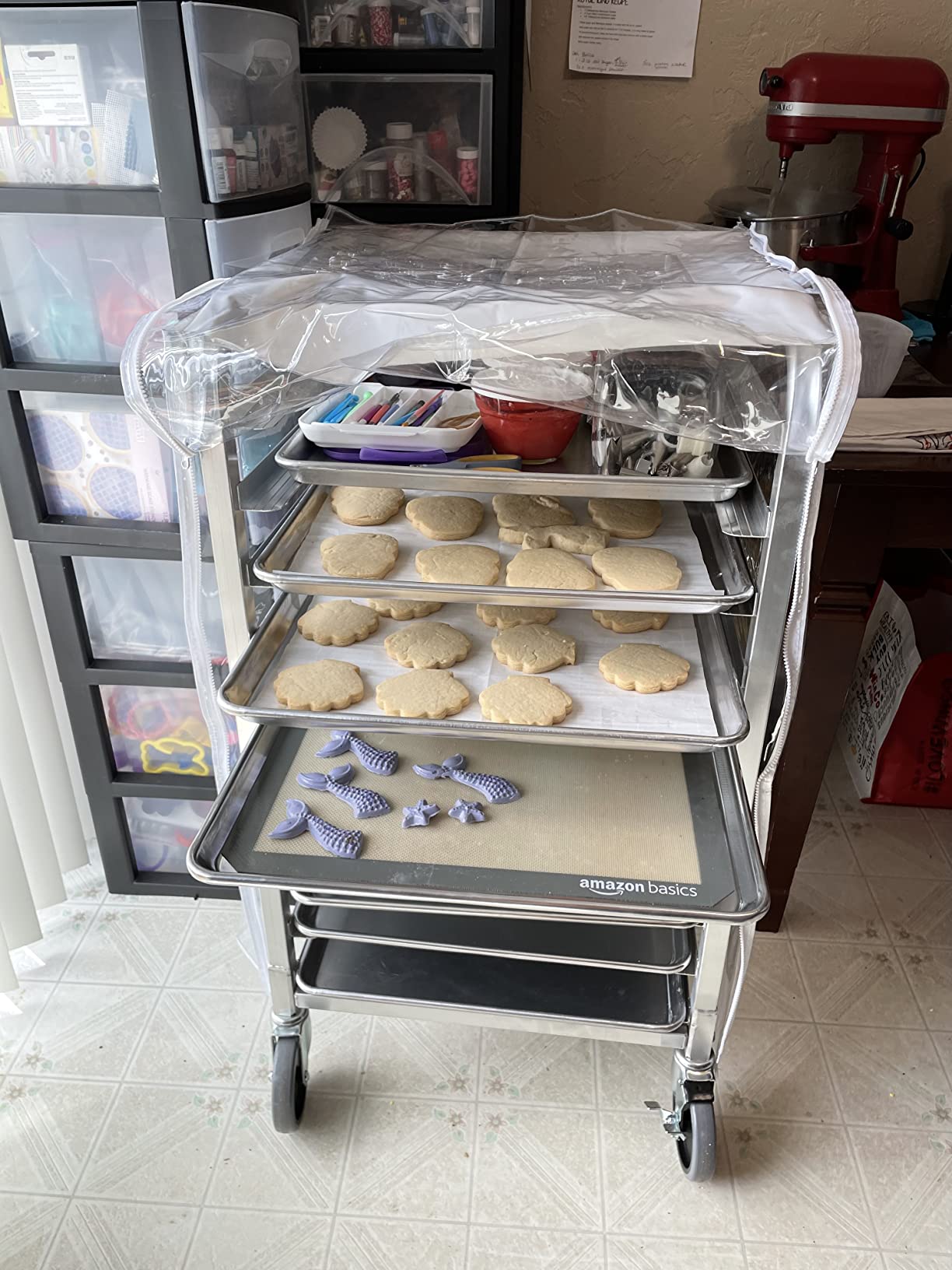 New Star Foodservice 36510 Commercial-Grade Aluminum 10-Tier Sheet Pan/Bun Pan Rack, 26