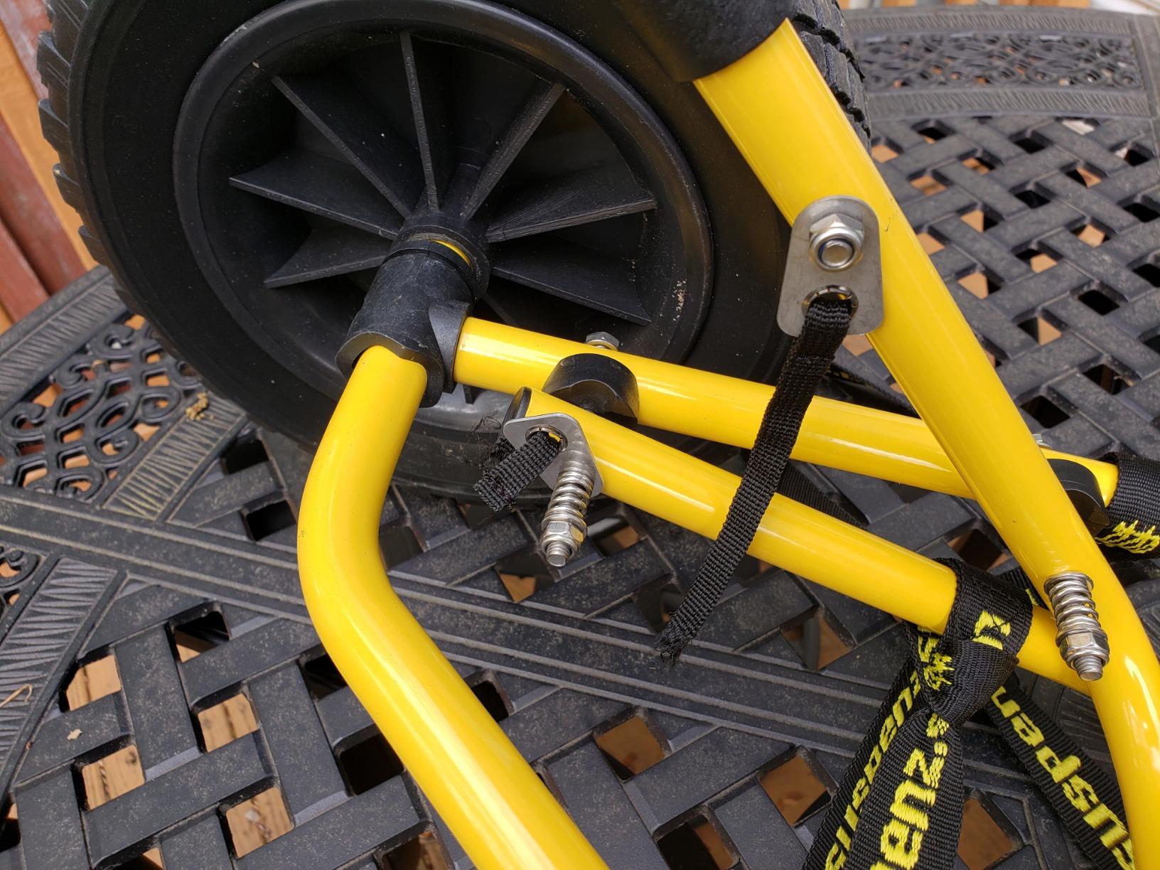 Suspenz Kayak Canoe Transport Trailer, DLX Kayak Cart, Trolley with Airless Wheels and Straps, Weight Capacity 150 lbs, Yellow (22-0044) customer photo 2