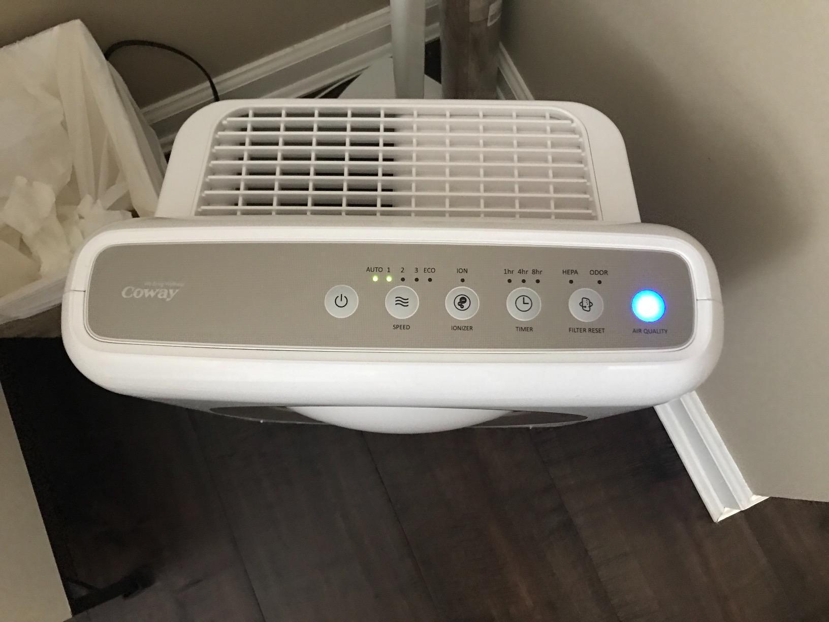 COWAY Air Purifier for Home Up to 1,748ft², HEPA Filter for Smoke, Allergies, Pet Dander, Odor, Air Quality Monitor, Auto&Eco Mode, Timer, Filter Indicator, 3yr Warranty, Mighty AP-1512HH, Black customer photo 2