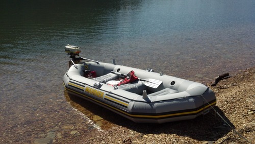INTEX Mariner Inflatable Boat Series: Includes Deluxe Boat Oars and High-Output Pump - SuperTough PVC - Wear-Resistant Keel - Removable Fishing Rod Holders - Heavy Duty Grab Handle customer photo 2