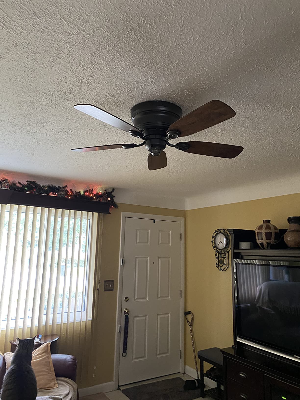 Hunter Low Profile IV, Indoor, Ceiling Fan, No Light, 42 inch, Snow White | Low Profile Flush Mount, Pull Chain, 5 Blades, For Bedroom, Living Room, Kitchen, 51059 customer photo 1