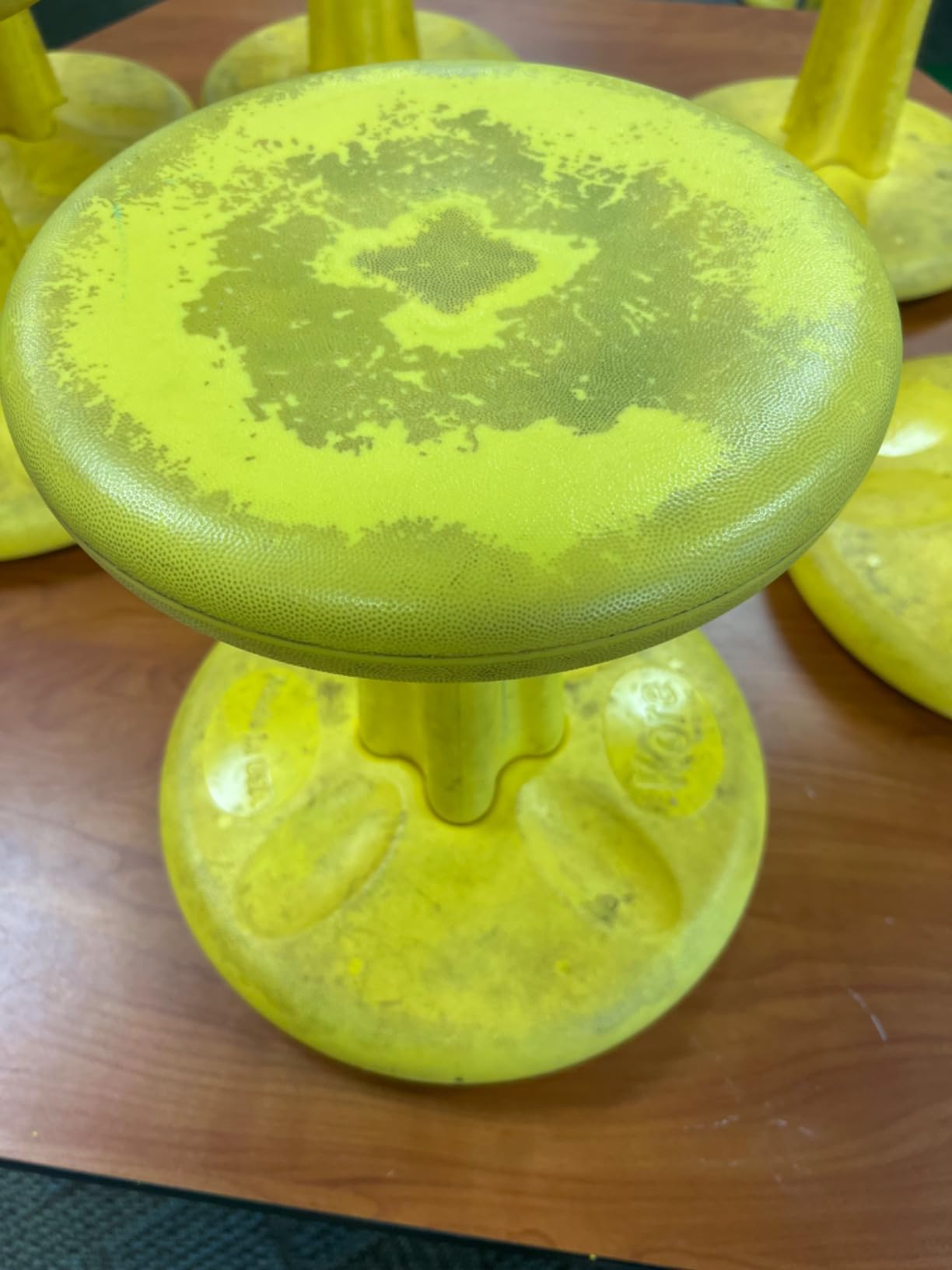 Kore Kids Wobble Stool, Ages 6-7, 14in, Blue - Anti-tip base; antimicrobial protection; Made in USA; wiggle chair for classroom & home customer photo 1