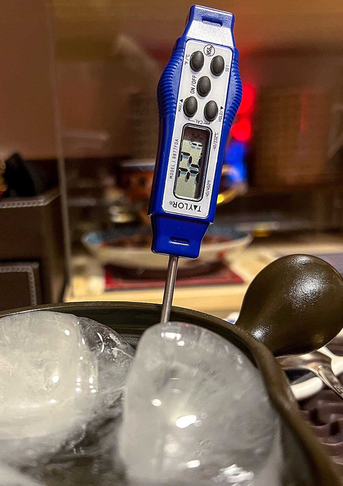 Taylor 9877FDA Compact Waterproof Digital Food Thermometer, 2.81 Inch Stem Length with FDA-Recommended 1.5mm Probe, NSF Certified, Blue customer photo 1