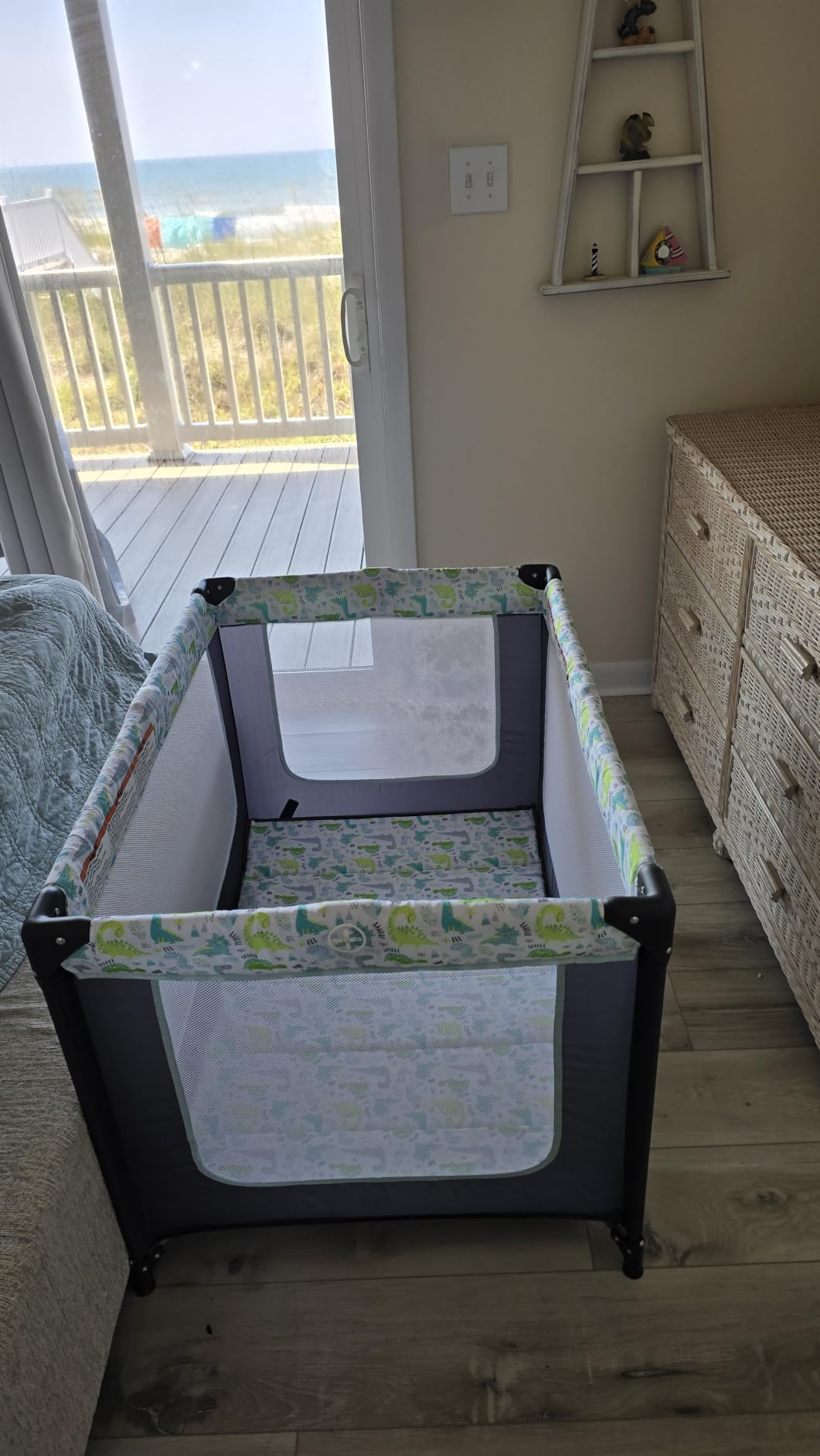 Dream On Me Zodiak Portable Playard, Compact for Travel, Carry Bag, Beige | Removable 1
