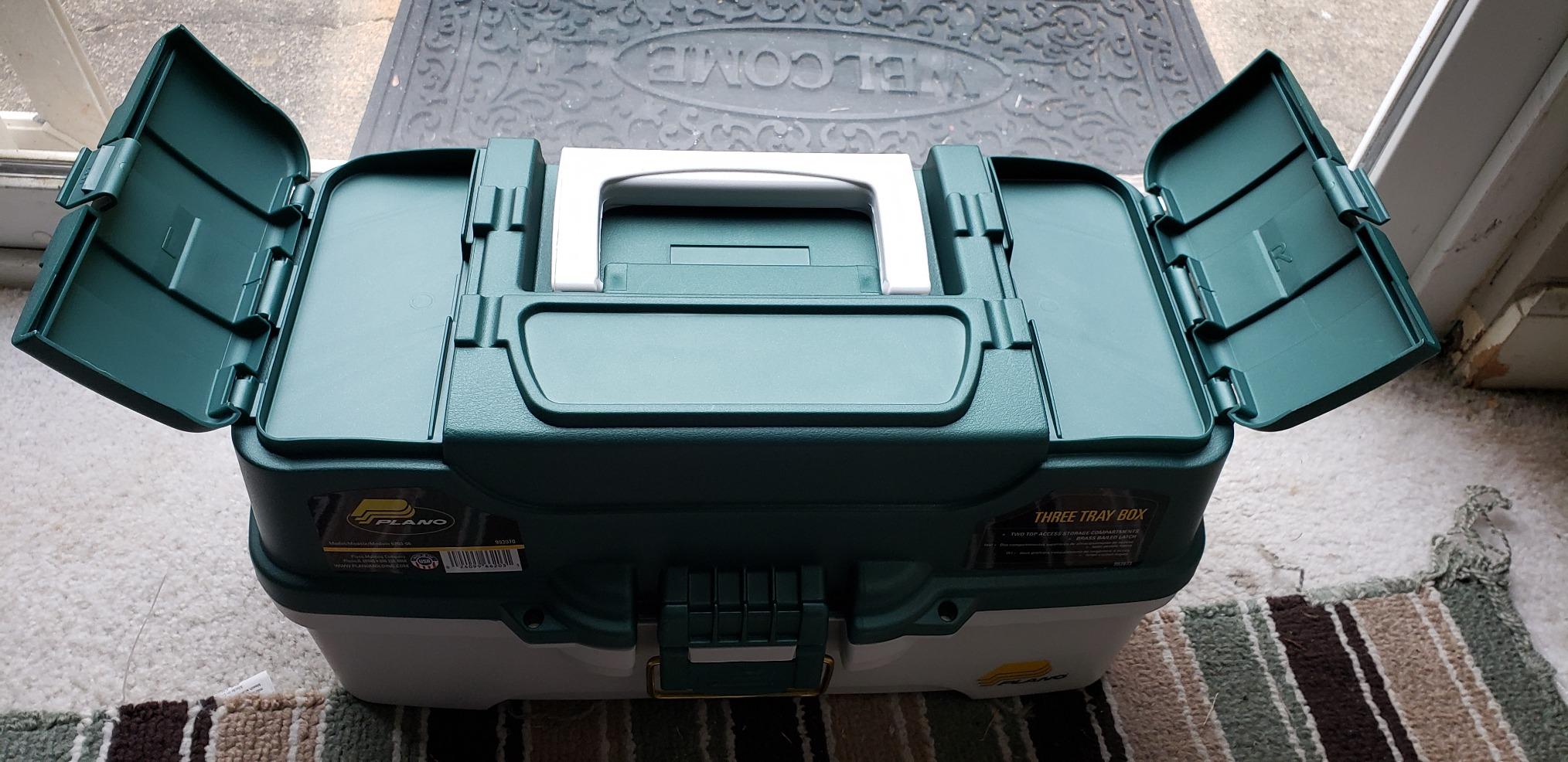 Plano 3-Tray Tackle Box with Dual Top Access, Dark Green Metallic/Off White, Premium Tackle Storage customer photo 2