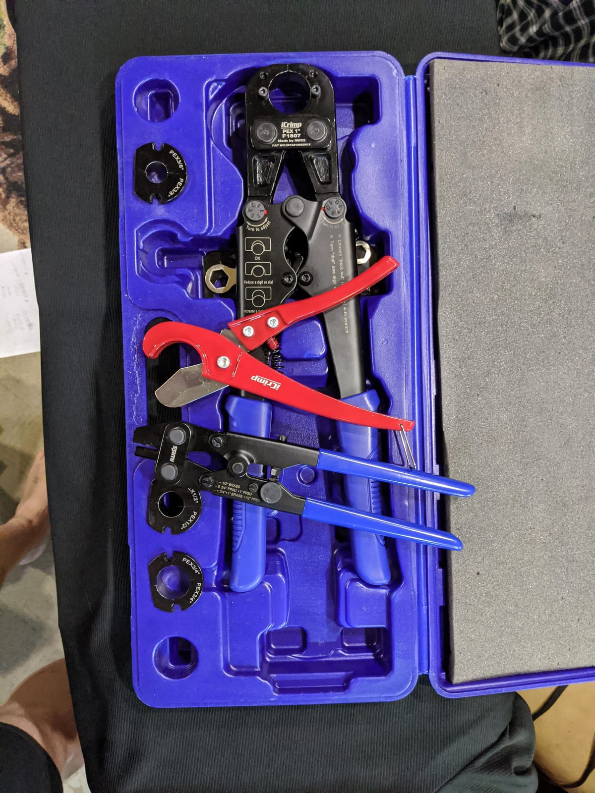 iCrimp F1807 PEX Crimper, Copper Pipe Crimping Tool Kit with 3/8'', 1/2'', 3/4'', 1'' Quick Change Jaws, PEX Tubing Cutter, Go/No-Go Gauge, Copper Ring PEX Removal Tool Included customer photo 2
