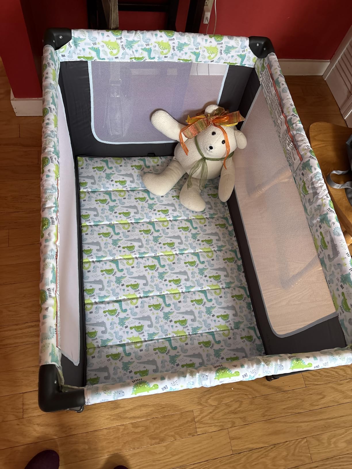 Dream On Me Zodiak Portable Playard, Compact for Travel, Carry Bag, Gray & Pink | Removable 1