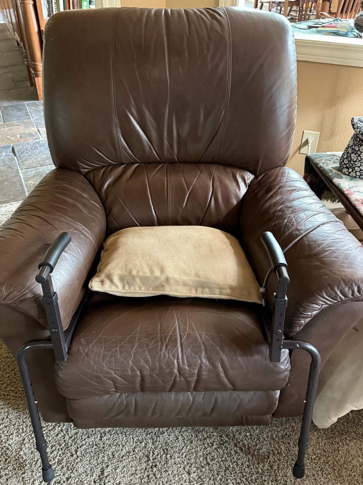 Able Life Universal Stand Assist with Legs, Chair Lift-Assist for Elderly, Grab Bar Standing Aid for Seniors, Daily Living Mobility Aid, Brown customer photo 1