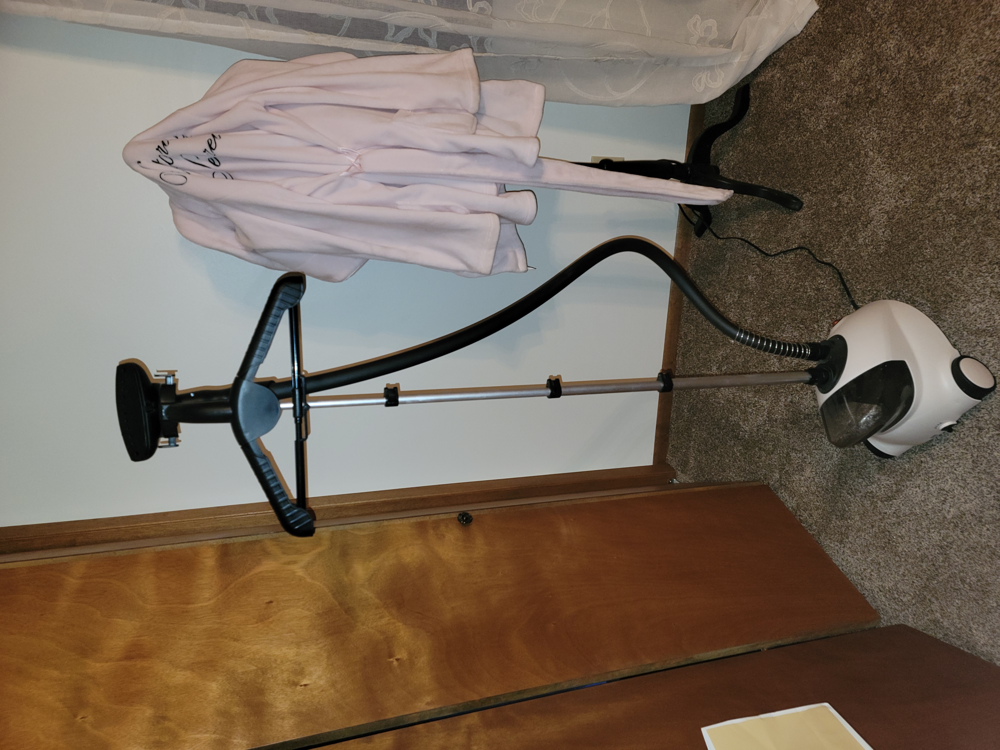 SALAV GS18 Full-Size Clothes Steamer - 1500W Power, 1.8L Water Tank, 60-Min Garment Steam, Iron Clothing, Adjustable Pole & Wheels for Easy Storage, Professional Standing Steamer for Clothes, White customer photo 2