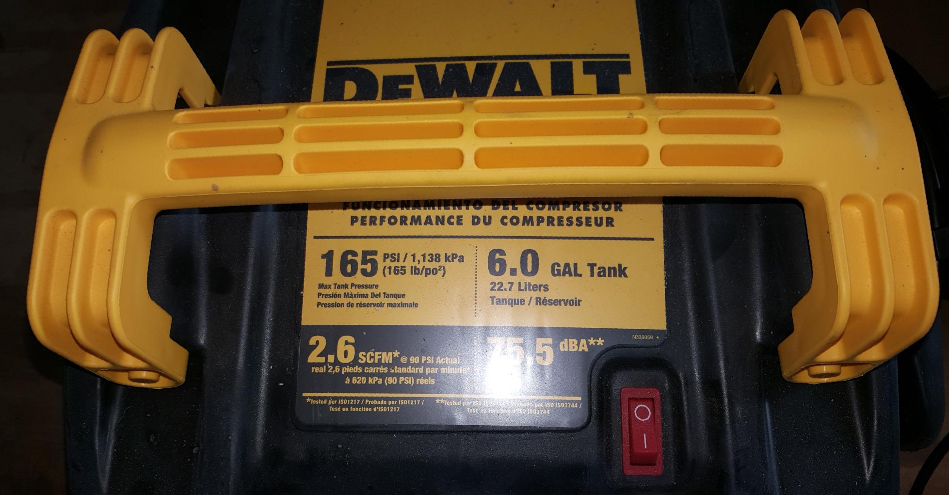 DEWALT Pancake Air Compressor, 6 Gallon, 165 PSI (DWFP55126) customer photo 2