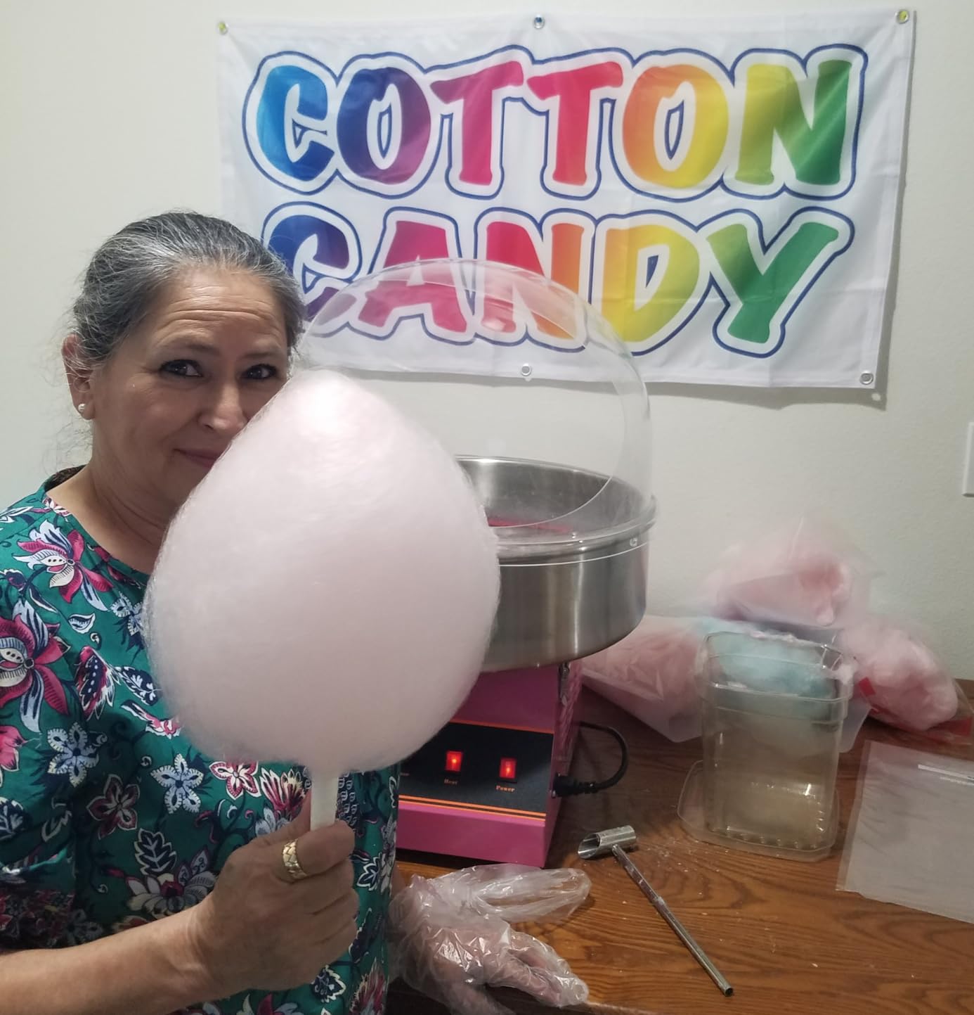 VIVO Pink 1030W Electric Cotton Candy Machine, CANDY-V001 | Commercial Candy Floss Maker, 20 in Stainless Steel Bowl with Sugar Scoop, Easy Home Use customer photo 2