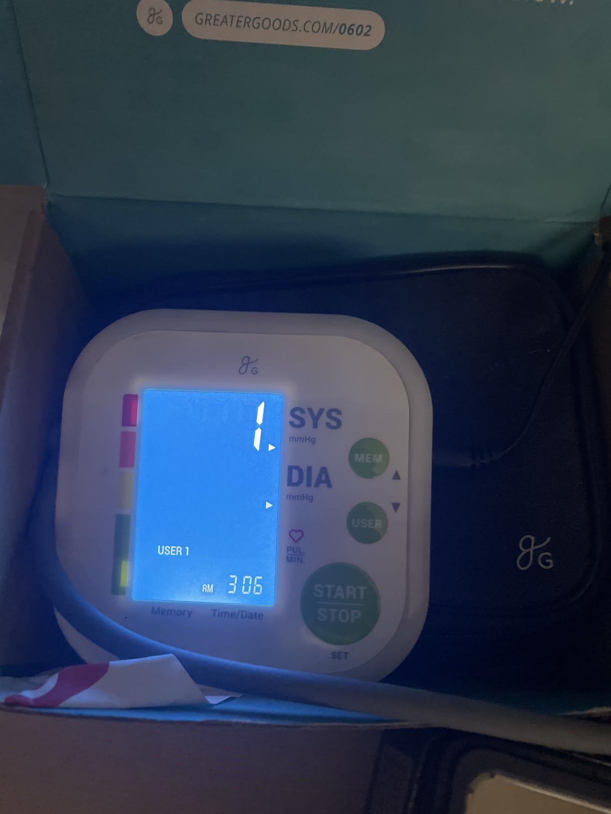 Greater Goods Upper Arm Blood Pressure Monitor for Home Use, Automatic customer photo 1