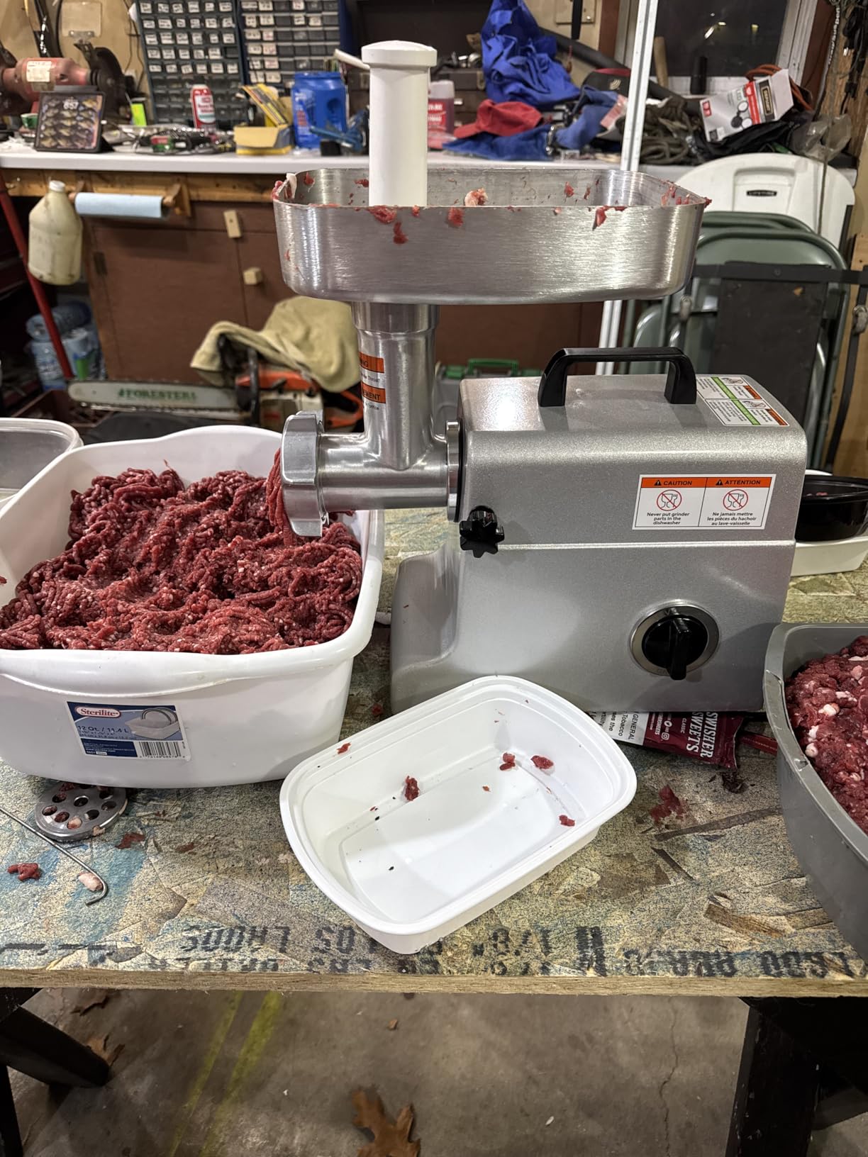 LEM Products MightyBite #8 Meat Grinder, 500 Watt Aluminum Electric Meat Grinder for Home Use, Compact Food Processor for Grinding, Sausage Stuffing, Cooking customer photo 2