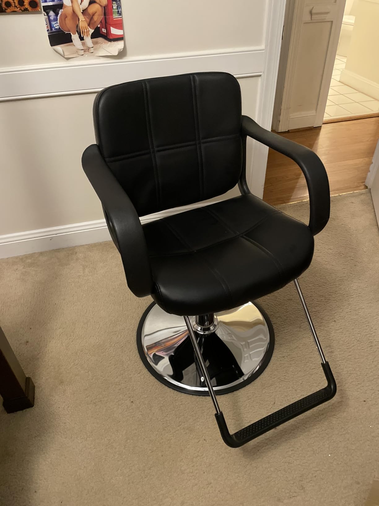 Salon Chair Hair Styling Chair with Swivel Hydraulic Pump for Barber Salon Equipment customer photo 2