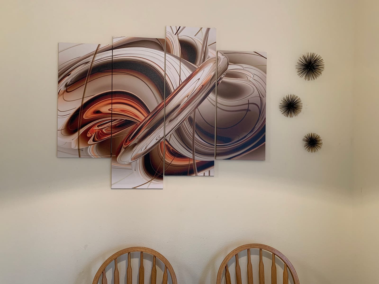 First Wall Art - Abstract Orange Brown White Lines Wall Art Painting The Picture Print On Canvas Abstract Pictures for Home Decor Decoration Gift customer photo 1