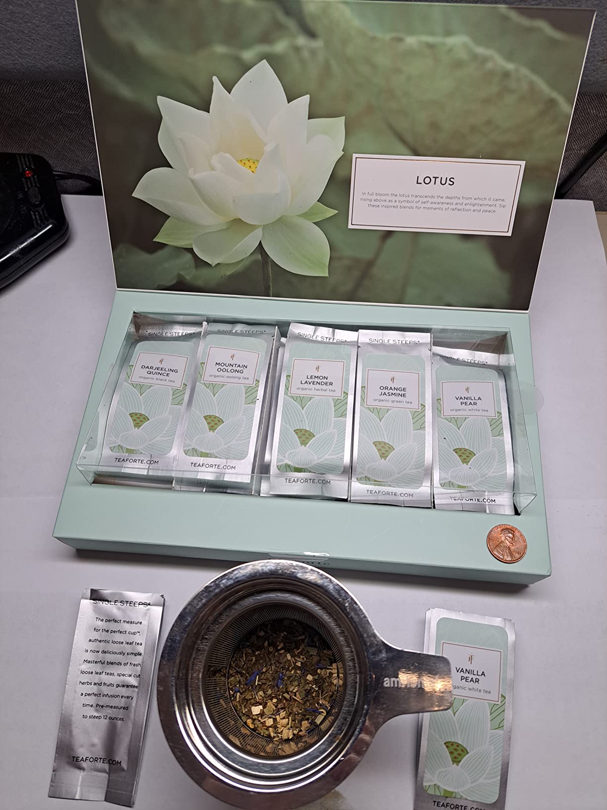 Tea Forte Single Steeps Tea Sampler, Lotus, 15 Pouches customer photo 1