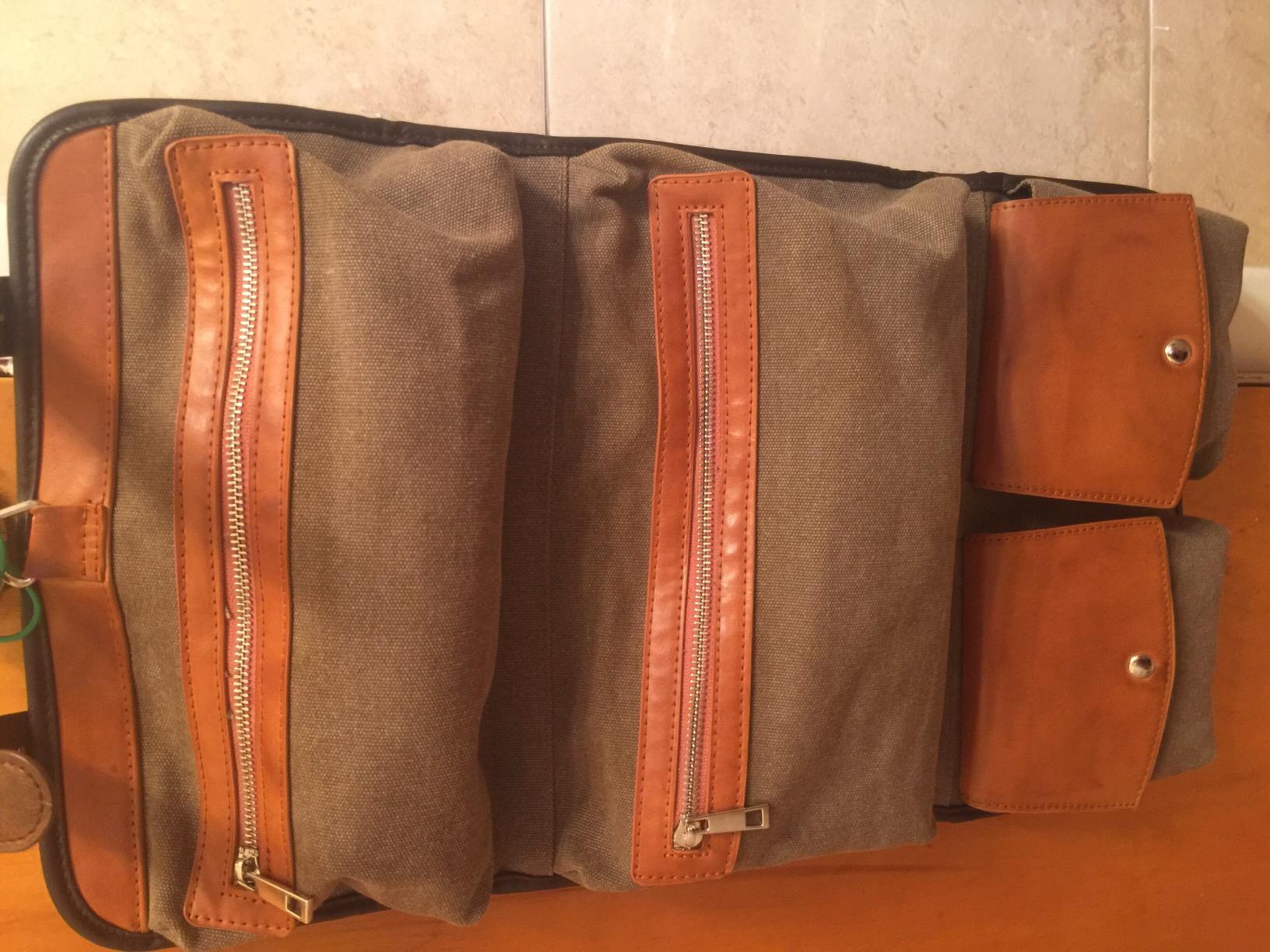 Vetelli Leather Toiletry Bag for Men - Water Resistant, 2 Zippered Internal Pockets, 2 Snap-Fastened Internal Pockets, and Hanging Hook. customer photo 1