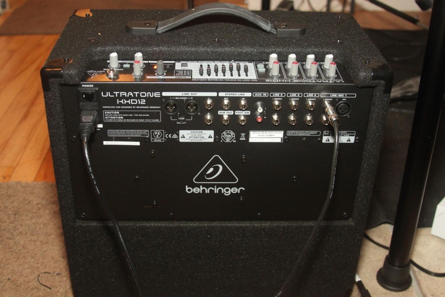 Behringer ULTRATONE KXD12 600 Watt 4 Channel PA System/Keyboard Amplifier with Original 12