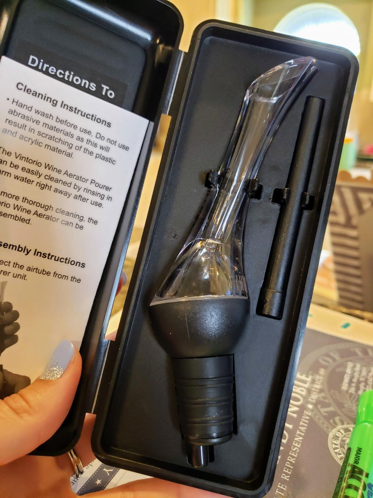 Vintorio Wine Aerator Pourer - Premium Aerating Pourer and Decanter Spout (Black) customer photo 2