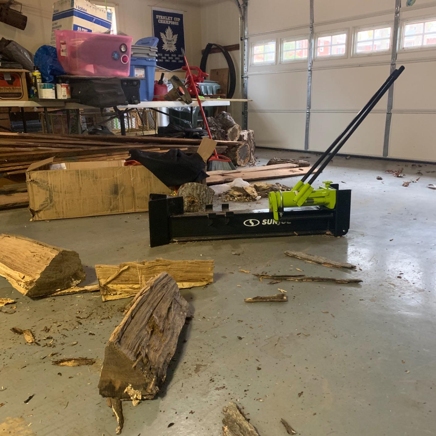 Sun Joe Cordless Manual Hydraulic Steel Beam Log Splitter, Portable and Compact, 10 Ton Capacity - Wood Splitting Machine and Equipment for Fireplace, Firewood, & Fire Stove Logs, LJ10M customer photo 2