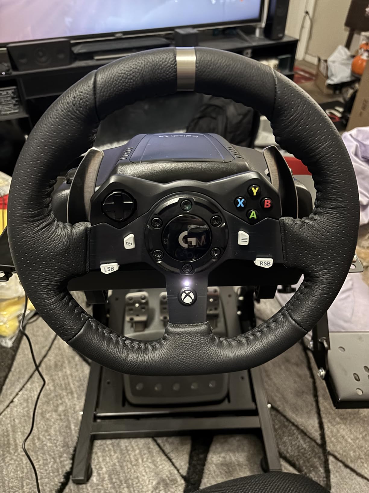 Logitech G920 Racing Wheel and Pedals for Xbox X|S/Xbox One/PC | Real force feedback, stainless steel paddle shifters, leather steering wheel cover, for Xbox Series X|S, PC, Mac customer photo 2