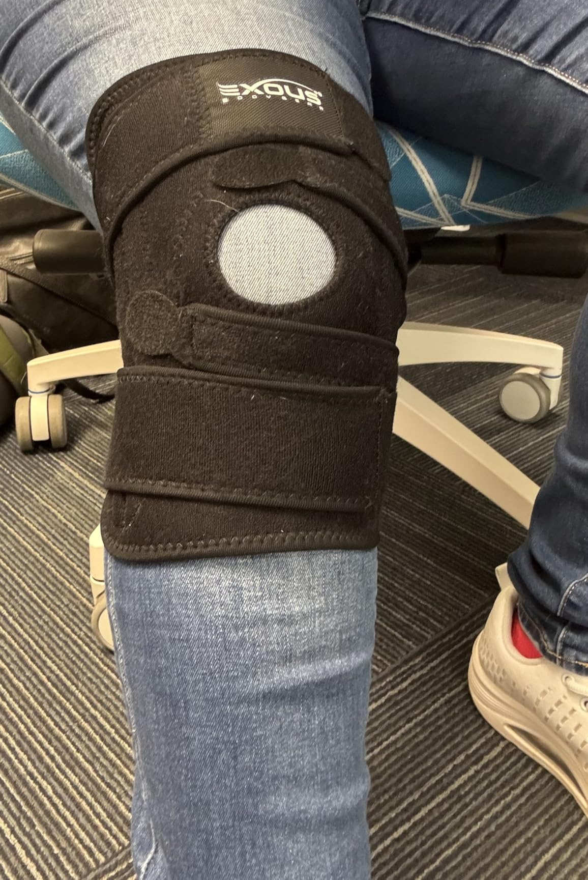 Knee Brace for Men & Women with Patented 4-Way Adjustable Support | Wraparound knee support, dual side stabilizers for patella, Meniscus, ACL and MCL stability during activity customer photo 1