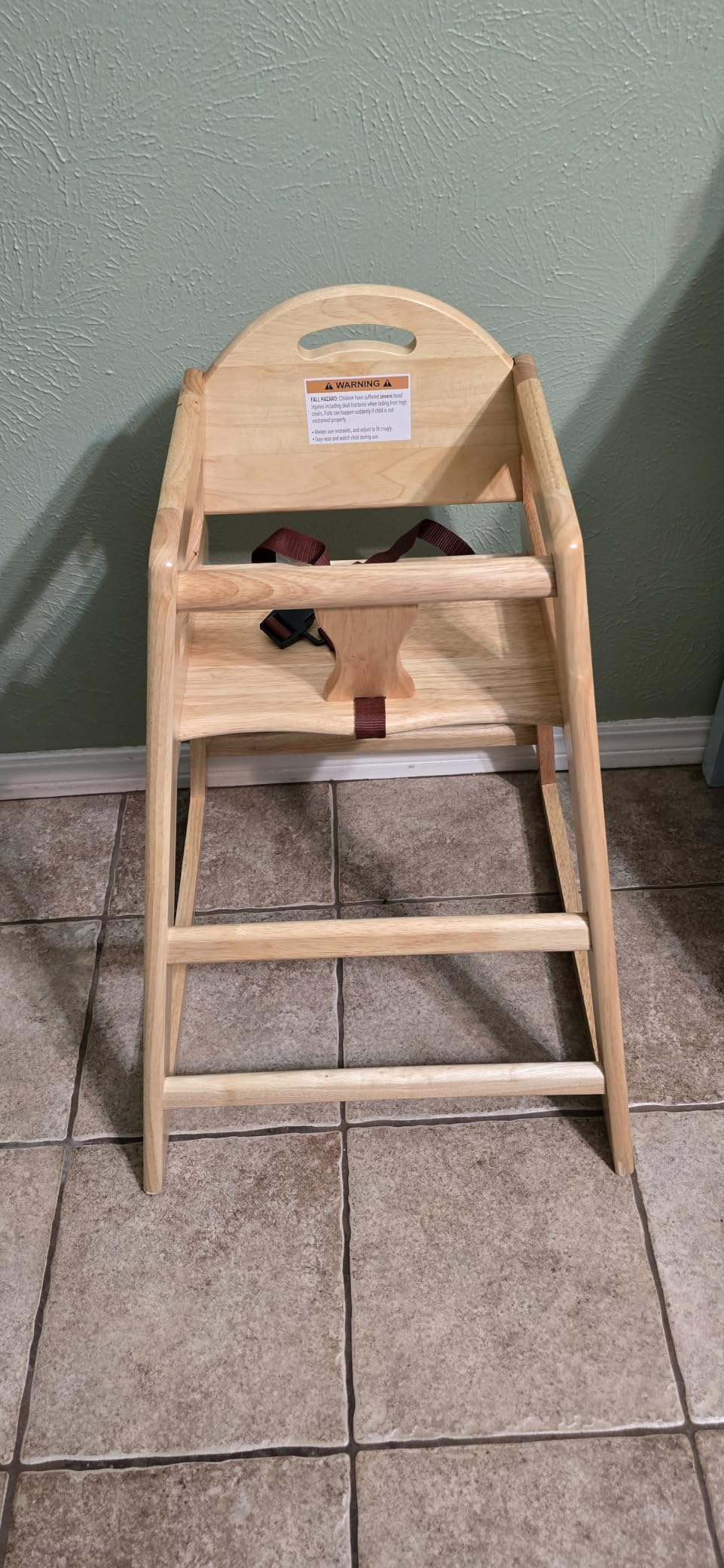 Wooden High Chair for Baby & Toddler - Restaurant-Style Stackable HighChair with Commercial Grade Solid Wood for Dining Table & Kitchen - Compact & Portable Design for Home & Restaurant Use -Natural customer photo 2