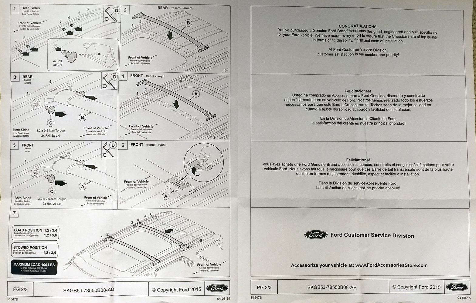 Ford GB5Z-7855100-AB Black Roof Rack Cross Bar, 2 Piece (OEM) customer photo 2
