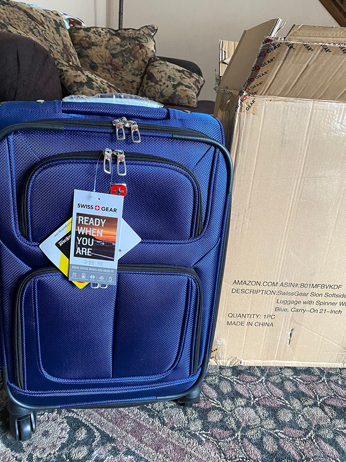 American Tourister Sion Carry-On Spinner Luggage, Softside Expandable, Lightweight Suitcase, Dark Grey, 22.75-Inch customer photo 1