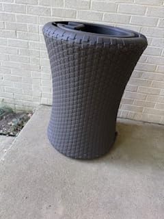 Good Ideas Impressions Nantucket Rain Water Collection Barrel, 50 Gallon, Dark Brown with Garden Planter and Metal Spigots customer photo 2