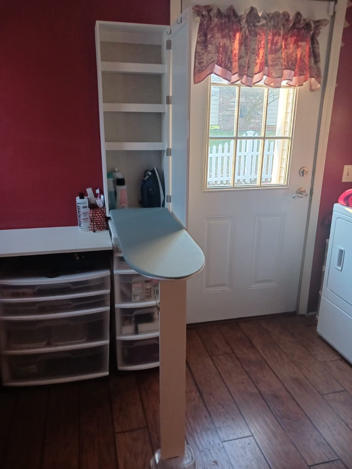Wall Mounted Ironing Board with Storage Cabinet, Built in Ironing Board & Folding Support Leg customer photo 2