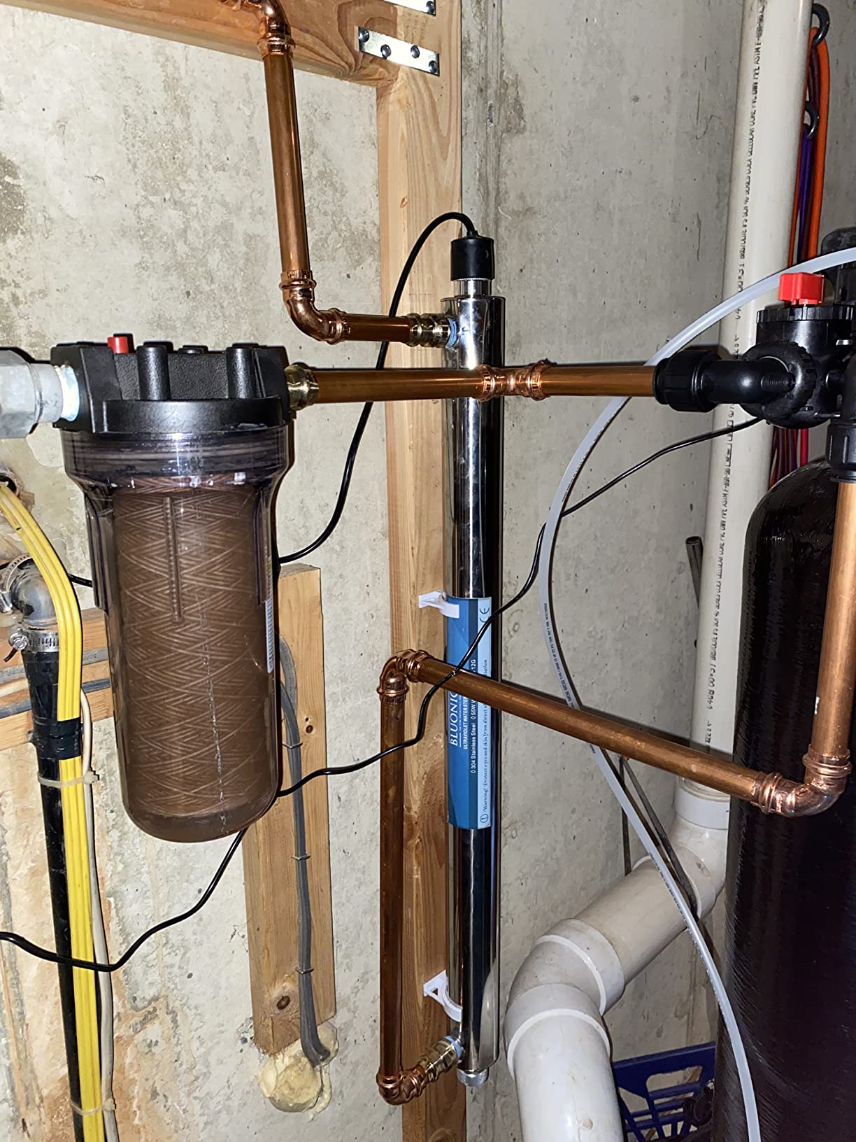 Whole House UV Water Filter System 12 GPM - 55W Stainless Steel UV Light - LED Indicator & Alarm - Well & City Water - Includes 2 Extra Bulbs, Ballast & Quartz Sleeve - Bluonics customer photo 1
