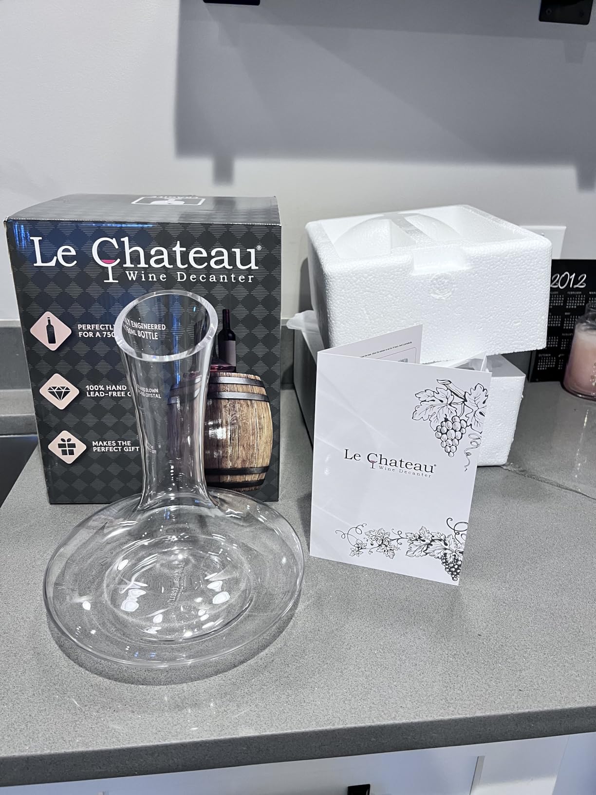 Le Chateau Wine Decanter, 750ml Crystal Glass, Aerator, Red Wine Carafe | Wide Base, Red Wine Decanter, Aerates Wine, Elegant Tableware, Everyday Use, Portable Design, Handheld Gifts for Wine Lovers customer photo 2