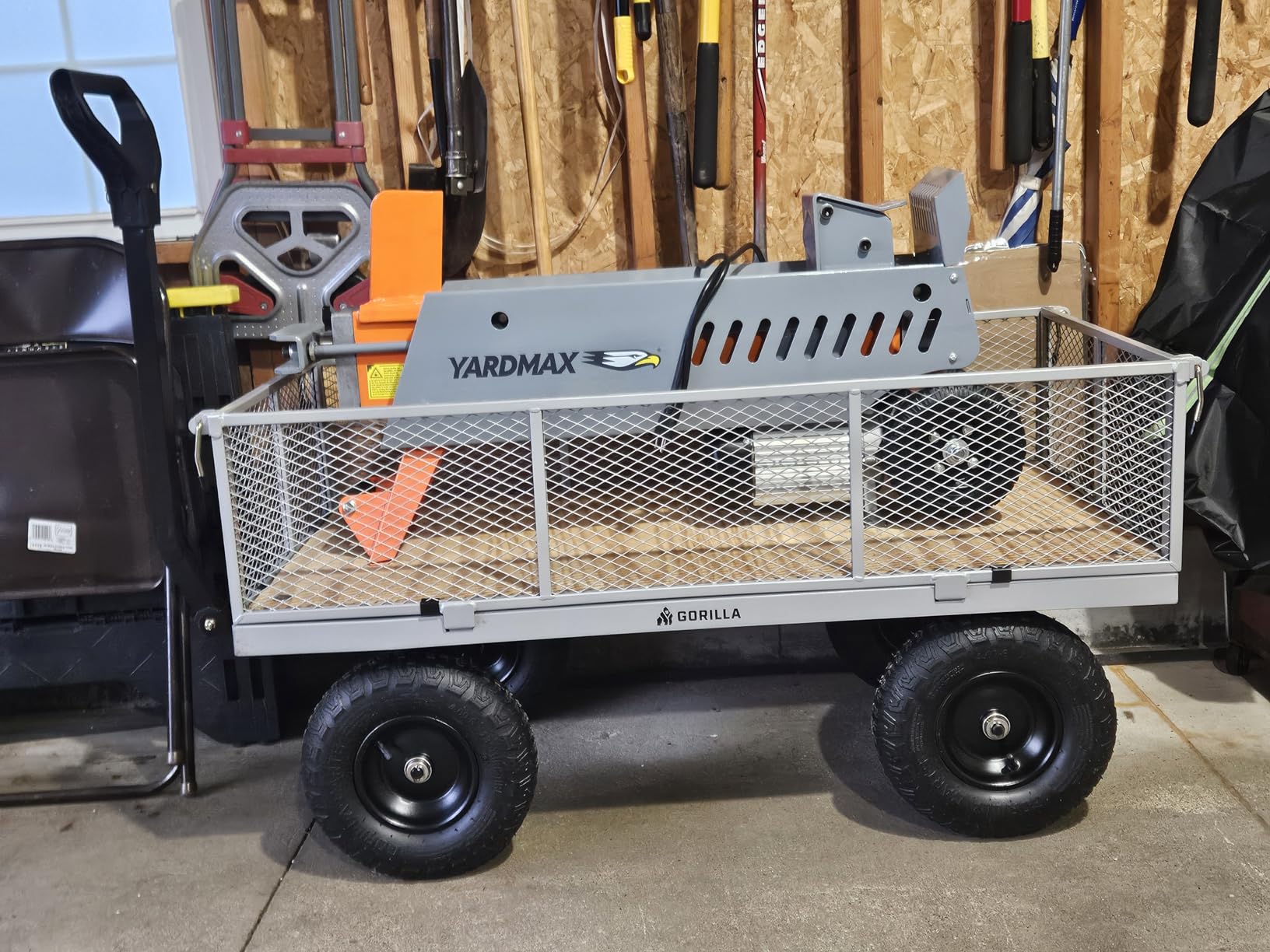 Gorilla Carts Steel Utility Garden Cart, 1,000-Pound Capacity, Gray - Heavy-Duty Outdoor Wagon with Removable Sides, 13-Inch Pneumatic Tires, and Convertible Pull or Tow Handle customer photo 2