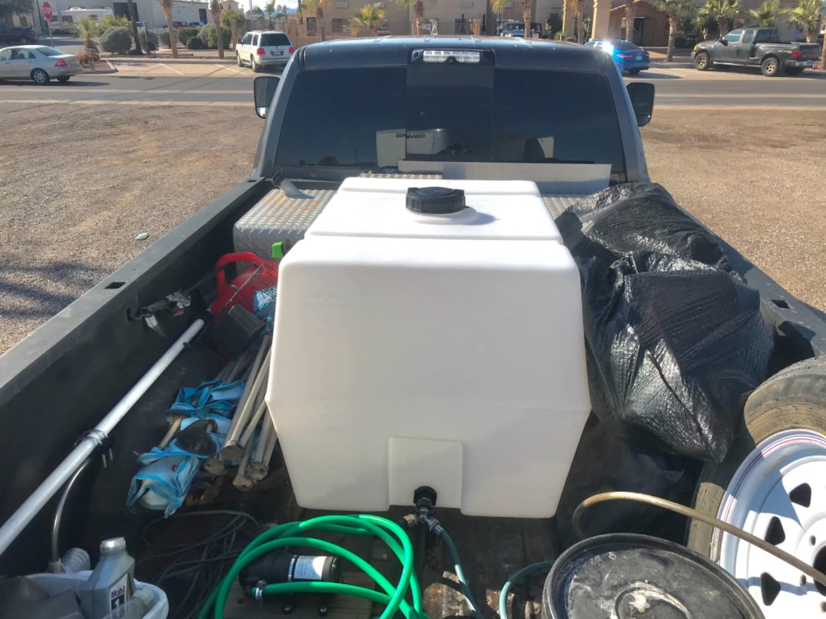 RomoTech 82123919 Horizontal Square Reservoir Water Tank, 50 Gallon, Made in USA, Natural Poly Tank for Non-Flammable Liquids, UV-Resistant, Ideal for Agricultural Use, RV Water Storage, White customer photo 1