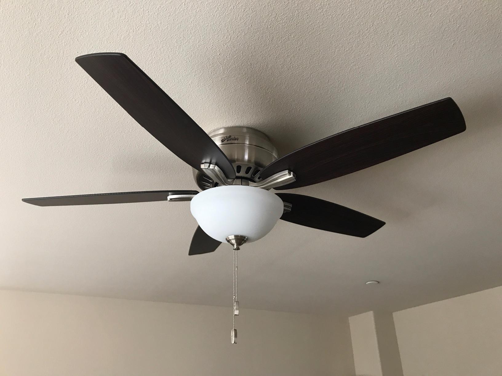 Hunter Newsome, Indoor, Ceiling Fan, with LED Light, 42 inch, Fresh White | Low Profile Flush Mount, Pull Chain, 5 Blades, For Bedroom, Living Room, 51080 customer photo 2