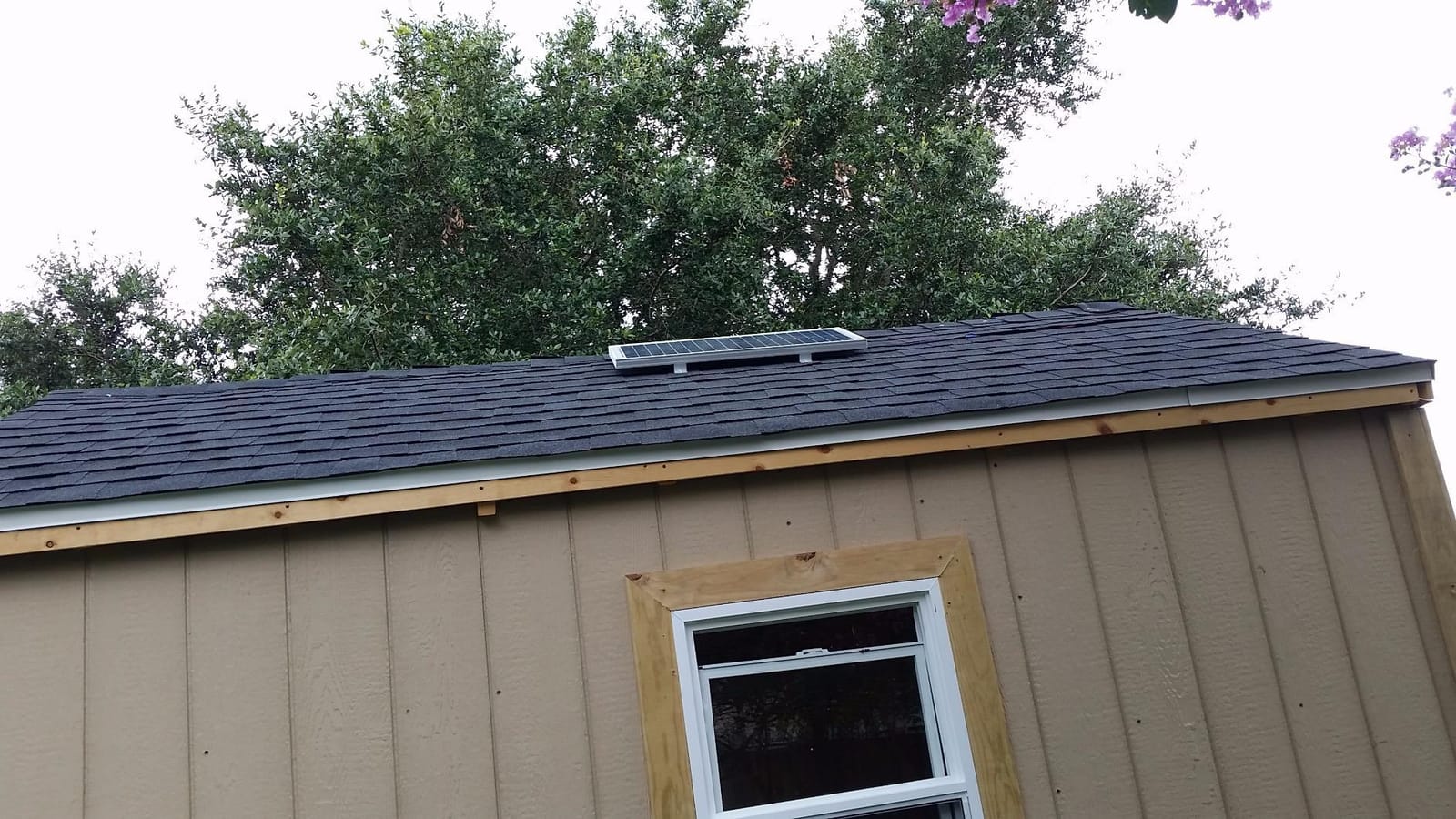Amtrak Solar 12-Inch 50W Solar Attic Fan with Thermostat, Made in USA - Quiet Gable Vent Fan for Attic, Garage, Shed, Greenhouse - Plug and Play customer photo 1