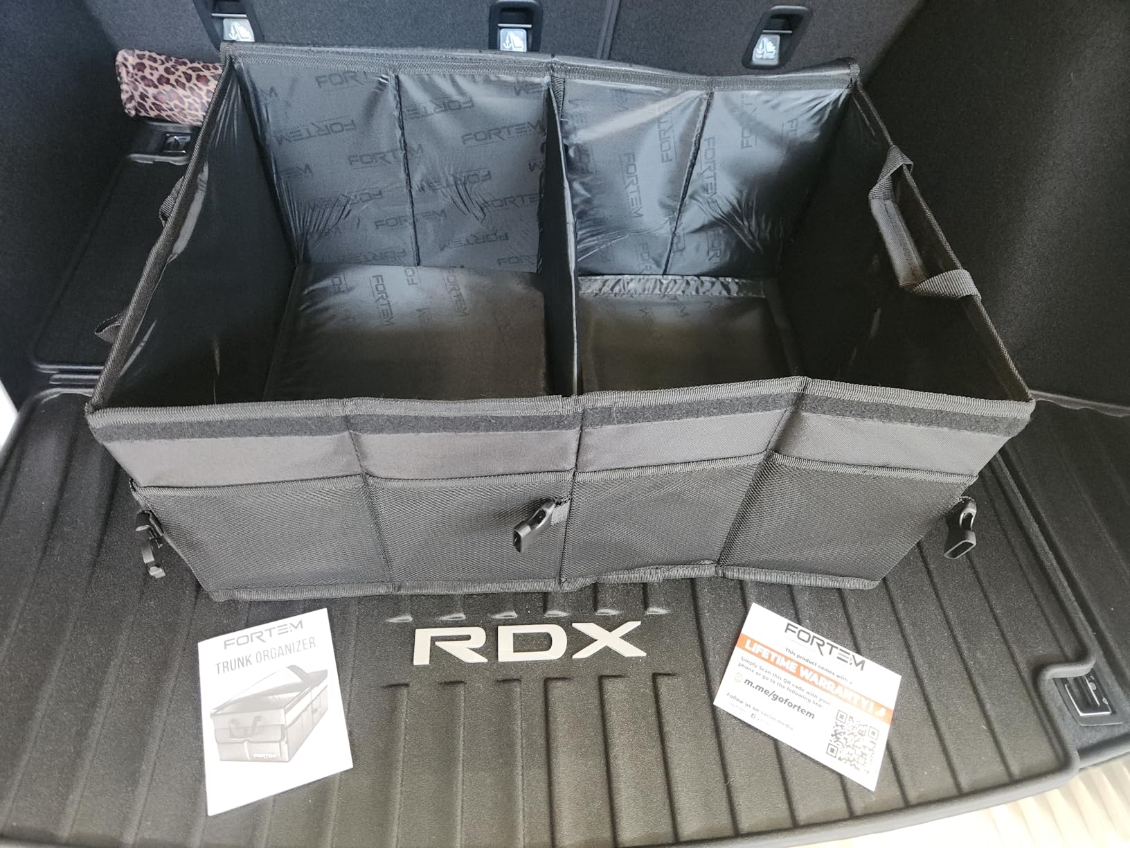 FORTEM Trunk Organizer - Foldable Car Organizer & Storage for SUVs & Trucks | Non Slip Bottom, Straps, 600D Oxford, 3 Compartments, 50L customer photo 2