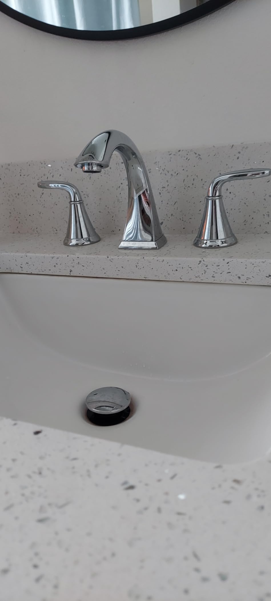 Pfister Pasadena 8 inch Widespread 3 Hole Bathroom Sink Faucet with 2 Handles, Brushed Nickel Finish, Push & Seal Drain, Water-Efficient WaterSense Certified LF049PDKK customer photo 2