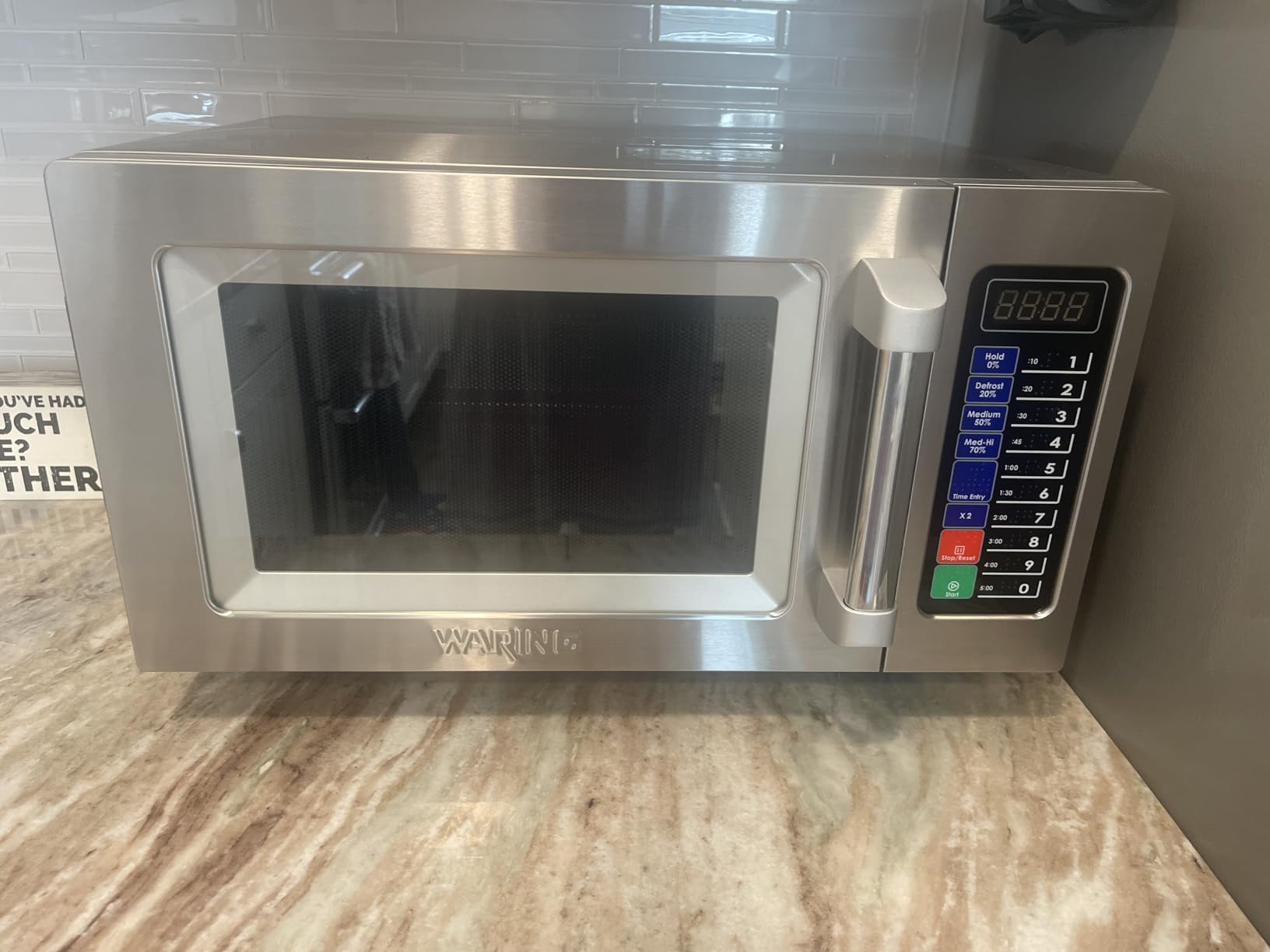 Waring Microwave Oven with 0.9 cu ft & 10 Programmable Memory Settings, 1000 Watt, Stainless Steel, for Commercial Kitchens & Restaurants customer photo 2