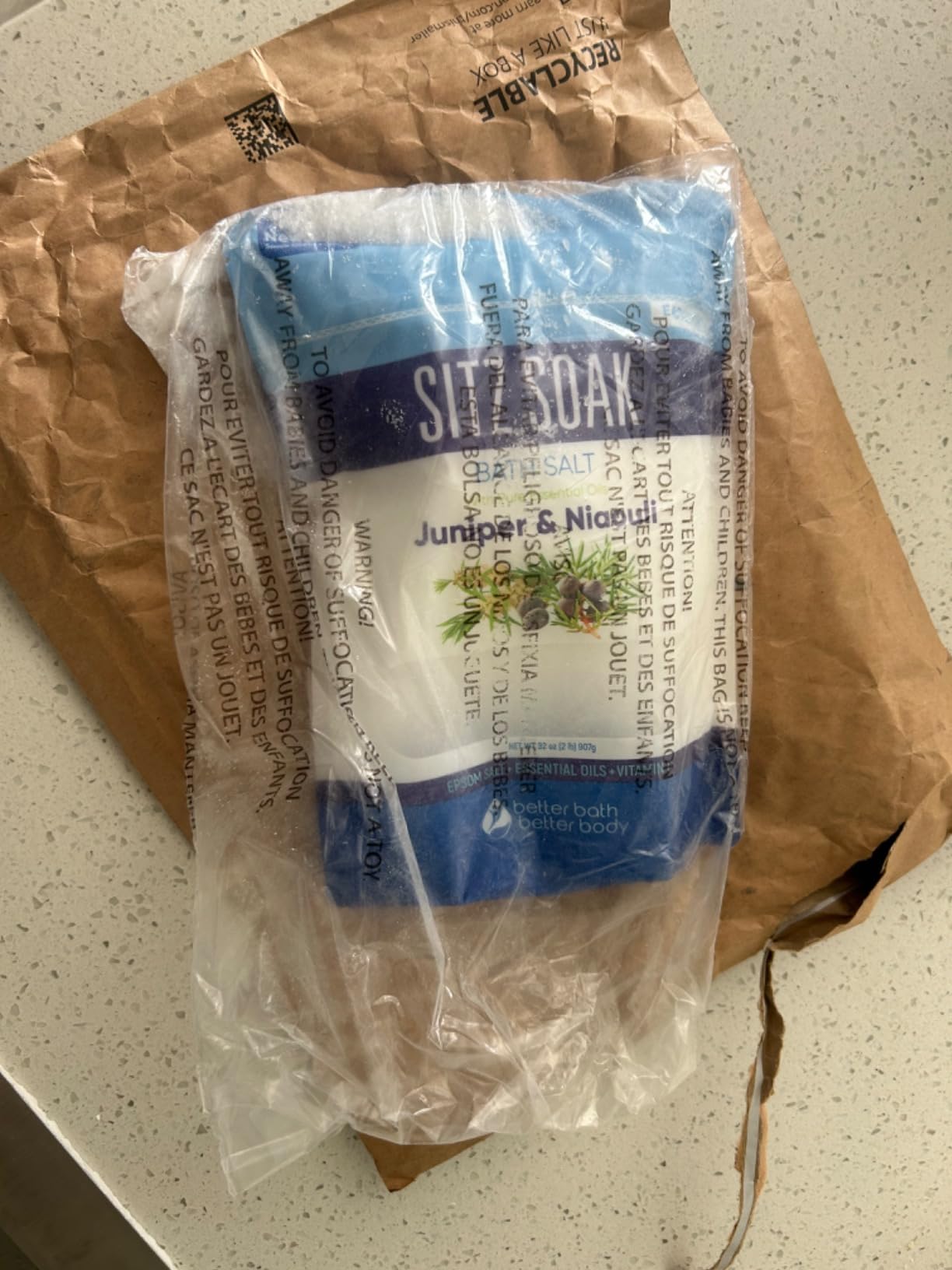 Sitz Bath Soak 2-Lbs Sitz Salt Epsom Salt Hemorrhoid Soothing with Pure Essential Oils in BPA Free Pouch with Press-Lock Seal Made in USA customer photo 2