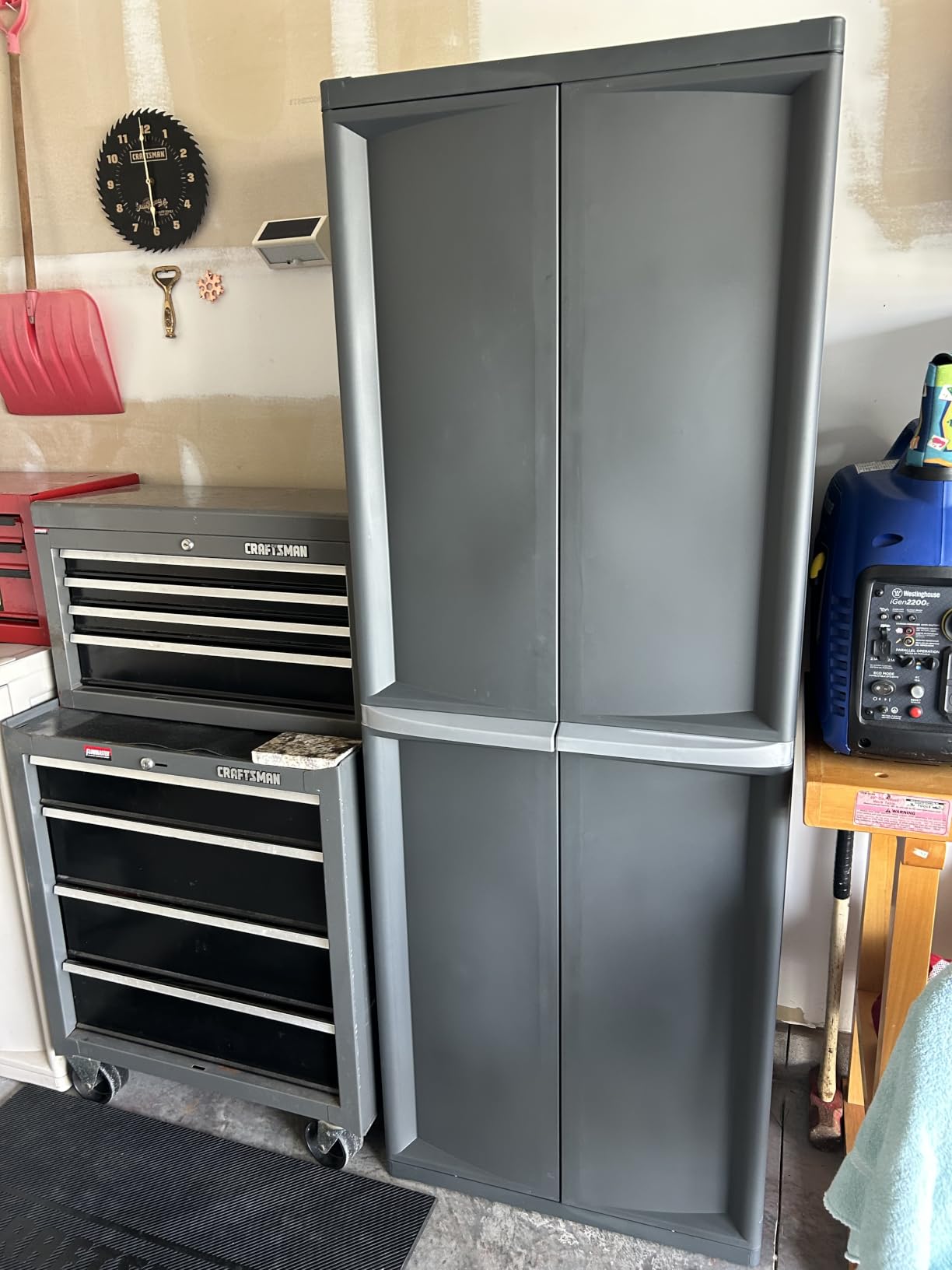 Sterilite 4 Shelf Cabinet, Lockable Utility Storage w/ Adjustable Shelves, Gray - Plastic Shelving Unit for Organizing Garage, Pantry, Basement, Laundry Room or Mudroom customer photo 2
