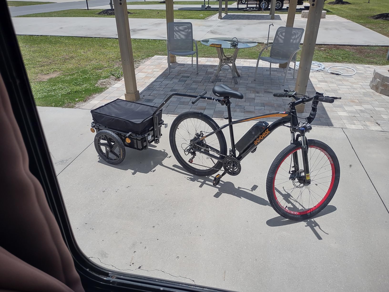 Aosom Bicycle Cargo Trailer with Waterproof Cover, Bike Wagon Trailer with Removable Box, Two 16in Wheels customer photo 1