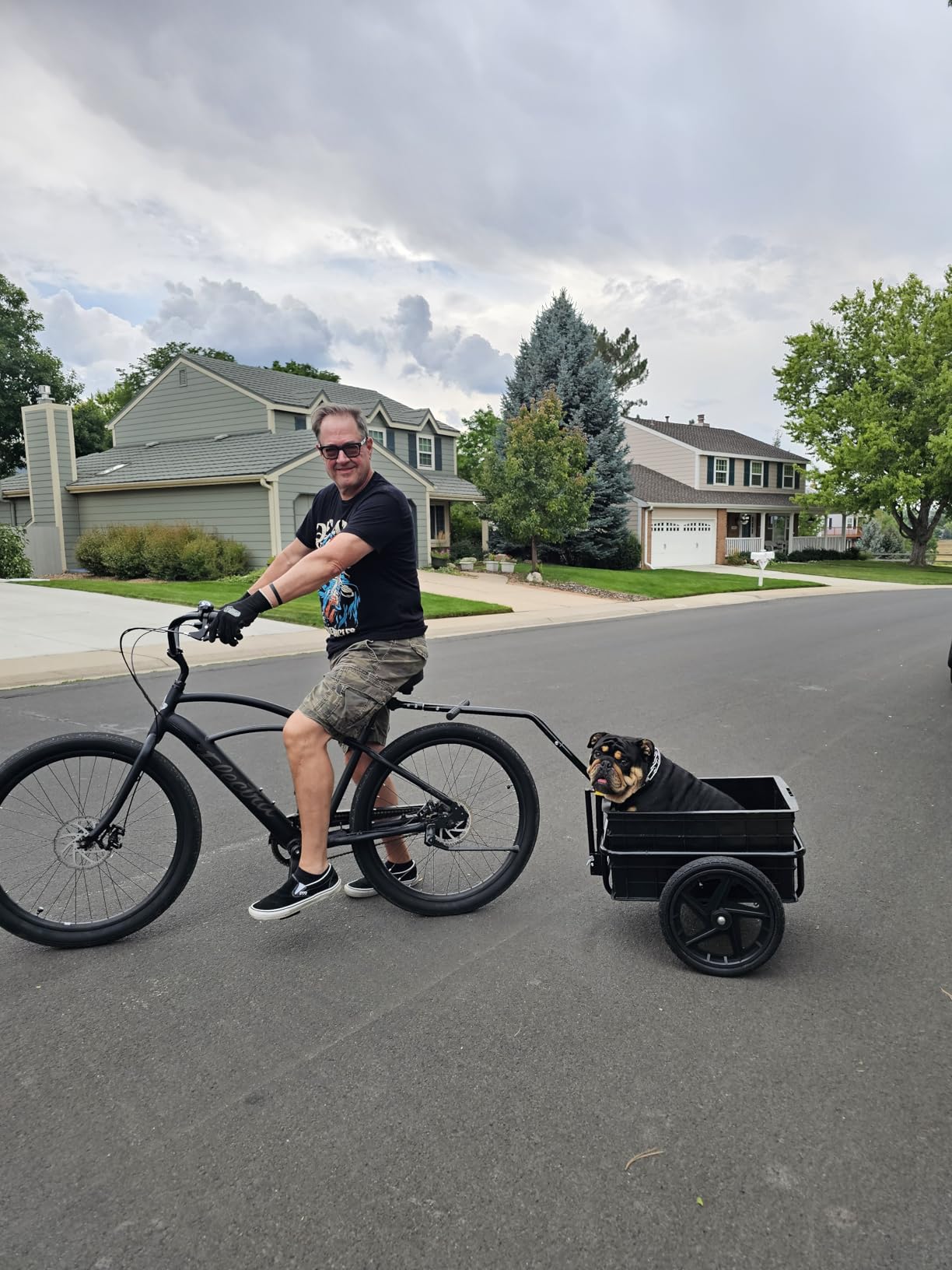 Aosom Bicycle Cargo Trailer with Waterproof Cover, Bike Wagon Trailer with Removable Box, Two 16in Wheels customer photo 2